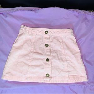 Button down denim skirt